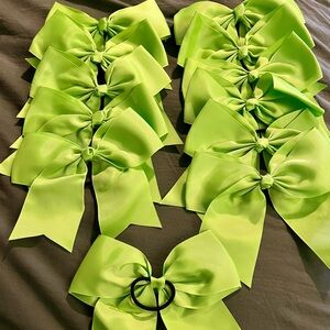 Cheer Bows. BIG Cheerleading green Blank Bows